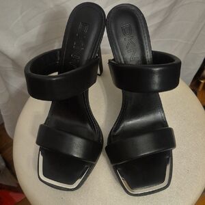 DKNY Black Two Strap Heels